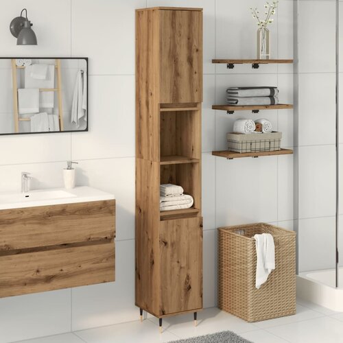 vidaXL Kopalniška omarica artisan hrast 30x30x190 cm inženirski les Cene