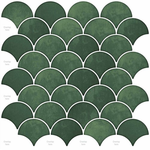  Pločica riblje ljuske 10 pcs Tamnozelena 30 x 30 cm Cijene