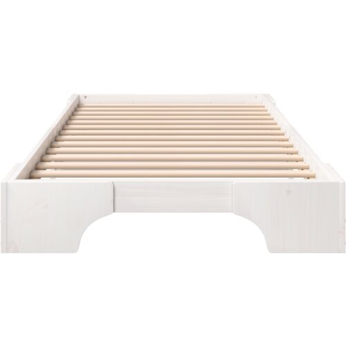 vidaXL Posteljni okvir s shranjevanjem Bela 90 x 220 cm les Cene