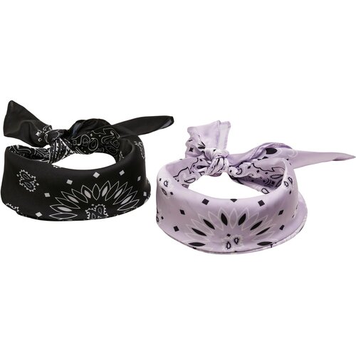 Urban Classics Accessoires Satin scarf 2-pack black/lilac Slike