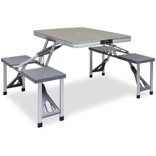 vidaXL Zložljiva miza za kampiranje s 4 sedeži jeklo aluminij, (20817002) Cene