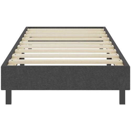 VidaXL Krevet od tkanine s oprugama tamnosivi 100 x 200 cm Slike