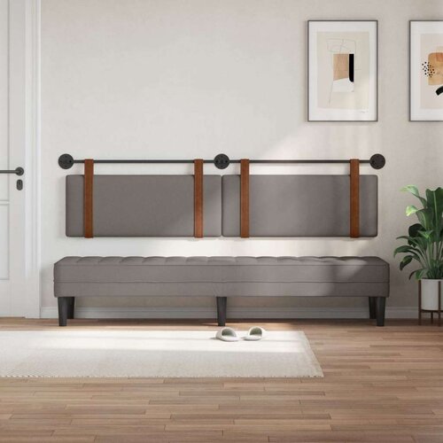 Držeće uzglavlje Zidne Sivo-smeđa 210 x 55 x 5 cm Antikni PU - Sivo-smeđa 200 cm bez LED Slike