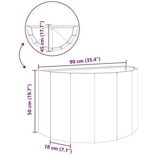 VidaXL Sadilica Rđa 90 x 45 x 50 cm Čelik otporan na vremenske uvjete Slike