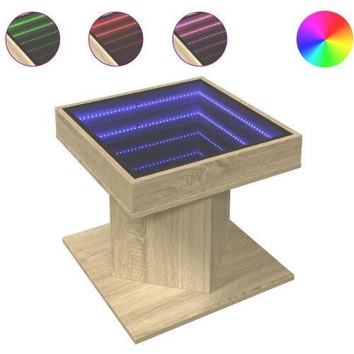 Maison Chic Klubska mizica - kavna mizica - Nizka mizica LED sonoma hrast 50x50x45 cm inženirski les, (21754096) Cene