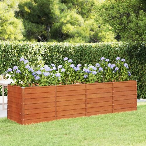 vidaXL Visoka greda siva 320x80x77 cm vremensko odporno jeklo Cene