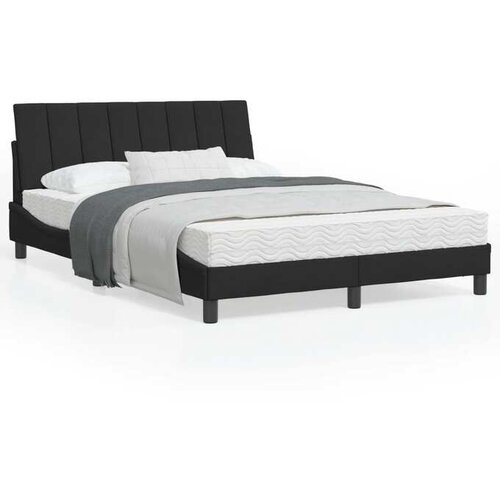 VidaXL Postelja z vzmetnico črna 120x200 cm žamet Slike