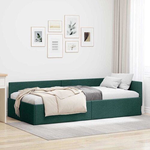  Kutni okvir kreveta Tamnozelena 100 cm x 200 cm tkanina Cijene