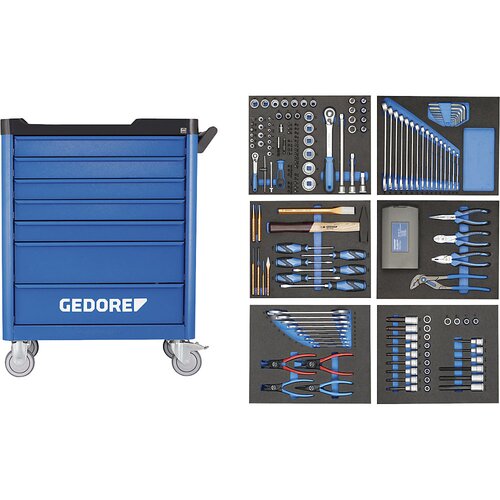 Gedore voziček za orodje workster smartline, napolnjen, 7 predalov, s 190-delnim kompletom orodja, vx&amp;scaron;xg 1045 x 870 x 505 mm Slike