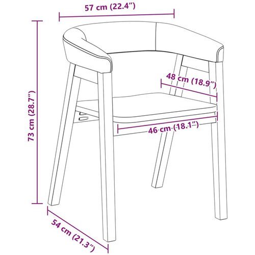  Trpezarijske stolice 2 pcs Prirodna 54 x 57 x 73 cm Slike