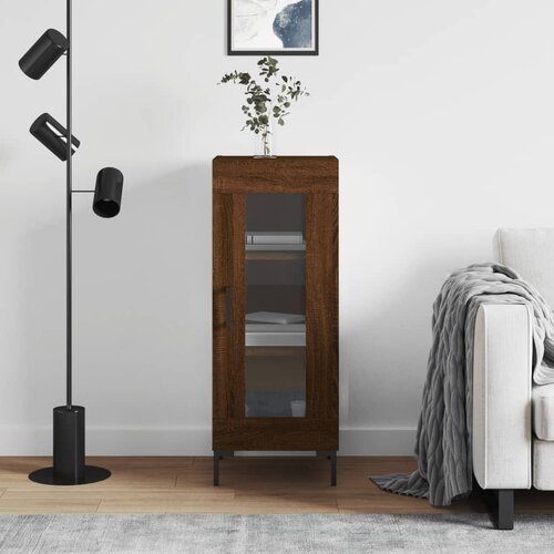 VidaXL Komoda rjavi hrast 34,5x34x90 cm inženirski les Slike