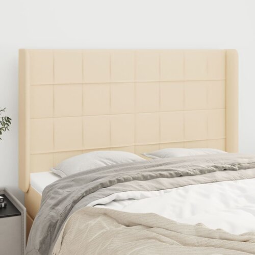  Uzglavlje s u&scaron;ima krem 147x16x118/128 cm od tkanine Cijene