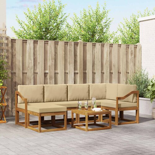  Set vanjskih sofa 7 kom. Prirodna i bež Cene