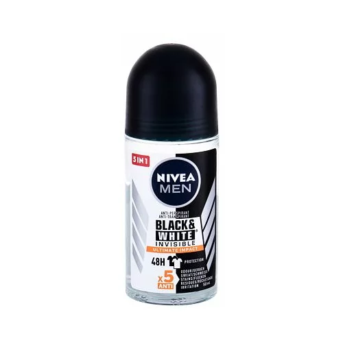 Nivea Men Invisible For Black & White Ultimate Impact 48h antiperspirant, ki ne pušča belih sledi 50 ml za moške