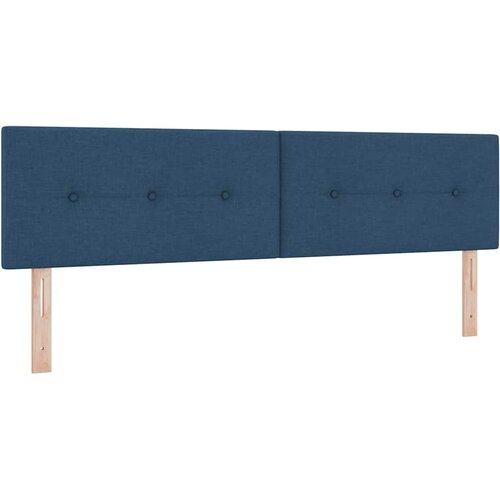  LED glava kreveta s LED trakama Plava 180 cm tkanina Slike