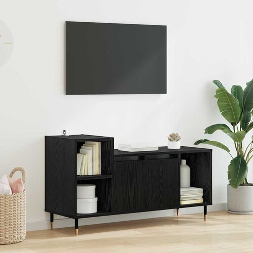 vidaXL TV omarica Črna Orehovina 100 x 35 x 55 cm Konstruiran les Cene