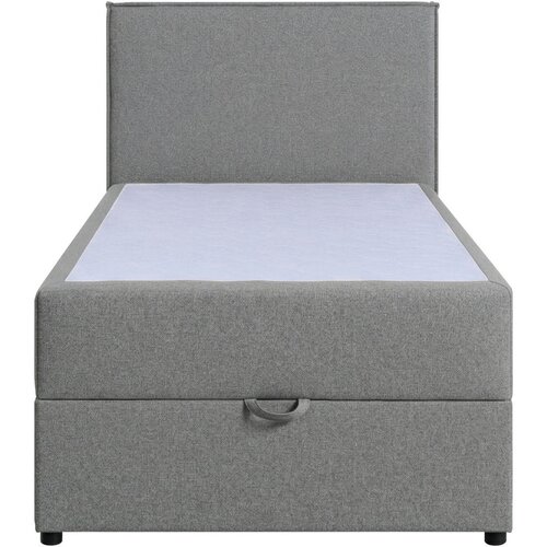 MID.YOU POSTELJA Z VZMETNICO 100 cm x 200 cm , tekstil, leseni material siva Slike
