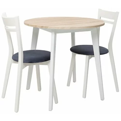 Black Red White Komplet mize in stolov Keita - Sonoma hrast/bela/temno siva