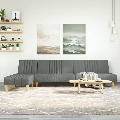 vidaXL Kutna garnitura na razvlačenje tamnosiva 255x140x70 cm tkanina Cijene