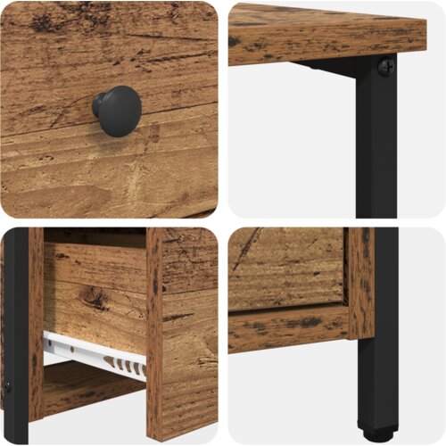 VidaXL Noćni ormar s ladicama 2 pcs Staro drvo 30 x 60 x 60 cm Slike