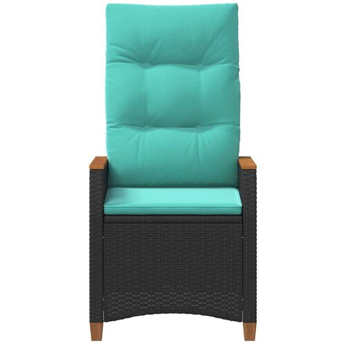  Ležaljka u vrtu Crna i Tirkizna 64 x 57 5 x 112 cm poliratan - Crna i tirkizna 1 Slike