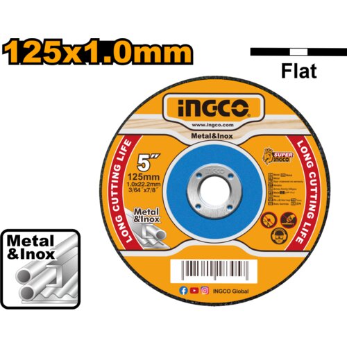 Ingco MCD101251 REZNA PLOČA ZA METAL 125MMX1.0 Slike