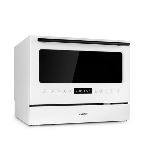 Klarstein Azuria, pomivalni stroj, EEK F, 1380W, 6,5L, 6 pogrinjkov, steklena sprednja stran, bel Cene