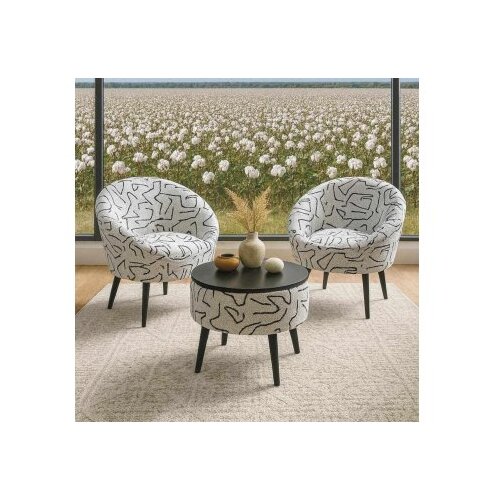 Atelier Del Sofa fotelje i klub stočić lida black white Cene