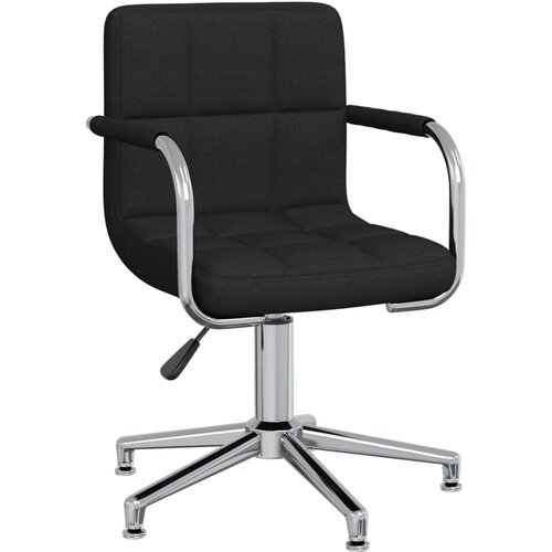 VidaXL Okretna blagovaonska stolica od tkanine crna Slike