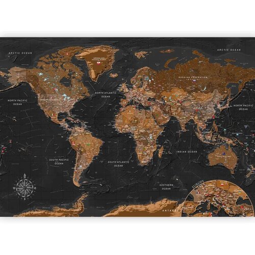  Foto tapeta - World: Stylish Map 200x140 Premium Cene
