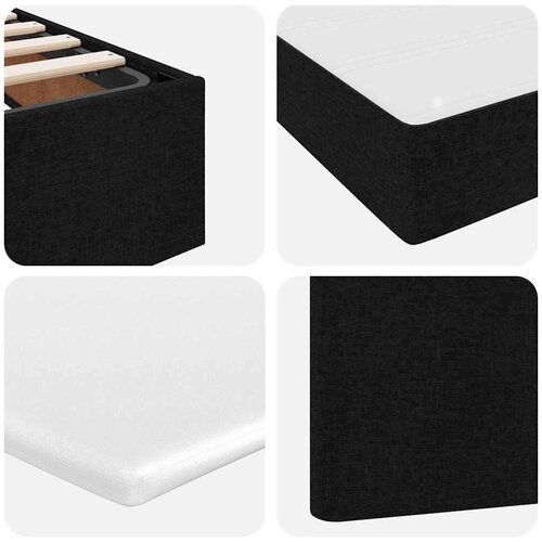  Krevet s od storage s madracem Crna 200 x 200 cm Lažna koža Slike