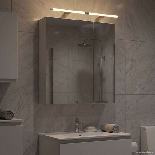  Kopalni&scaron;ka ogledalna omara z LED lučmi Bela 60 x 14,5 x 70 cm, (5000233132) Cene