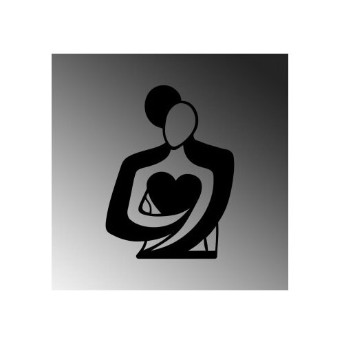 Wallity Zidna dekoracija Hug 117, 70x52cm, Crna Slike
