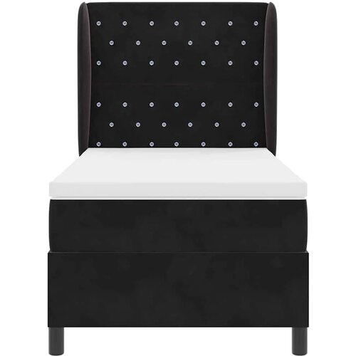 Box spring krevet s madracem Crna 200 x 100 cm Bar&amp;scaron;un - Crna 100 x 200 cm Kristal s dugmadima Slike