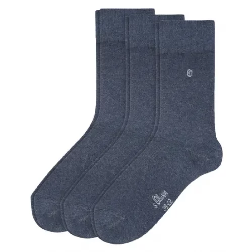 s.Oliver moške nogavice performance basic socks 3 pari, 43/46, jeans melange