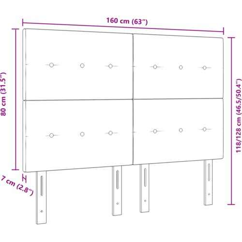  LED Uzglavlje Crno 80 cm Bar&amp;scaron;un Slike