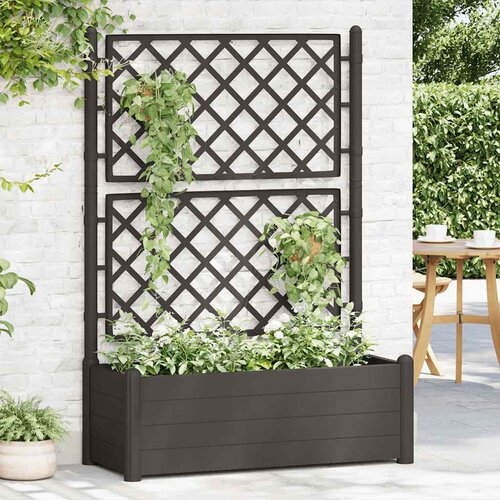  Vrtna sadilica s re&amp;scaron;etkom 100 x 43 x 142 cm PP antracit Slike