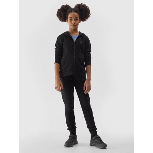 4f Girls' Sweatshirt with Hoodie - Black Cene