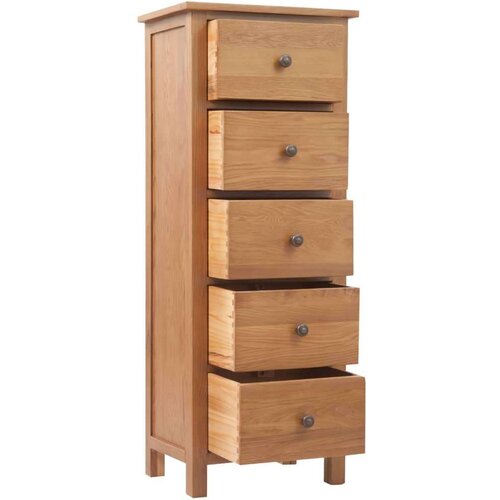 VidaXL Visoki ladičar 45 x 32 x 110 cm od masivne hrastovine Slike