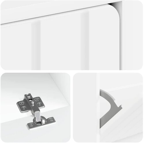  Ormar za cipele ZWOLLE 78 x 24 x 103 cm Konstruirano drvo - Bijela Slike