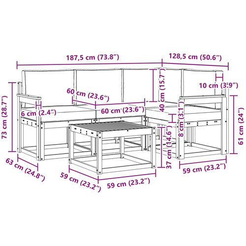  Set vanjskih sofa 5 kom. Bijela i antracit Slike
