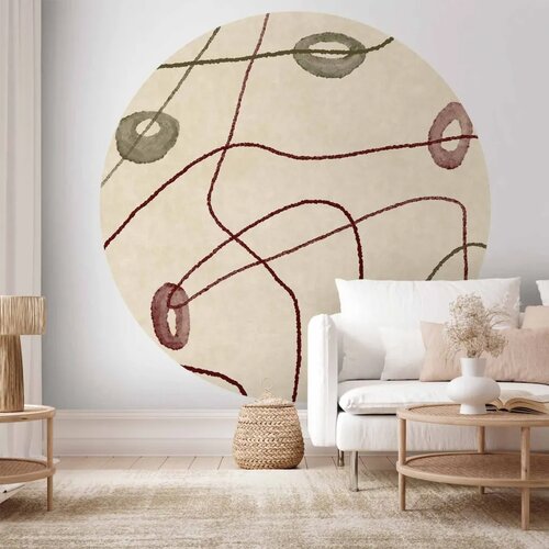  Okrugla fototapeta - Lines and shapes – bead labyrinth on a pale washed background 280x280 Cene