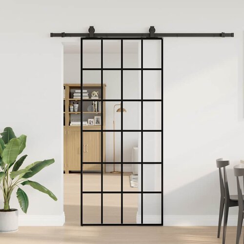  Klizna vrata s priborom crna 90 x 205 cm od ESG stakla Cijene