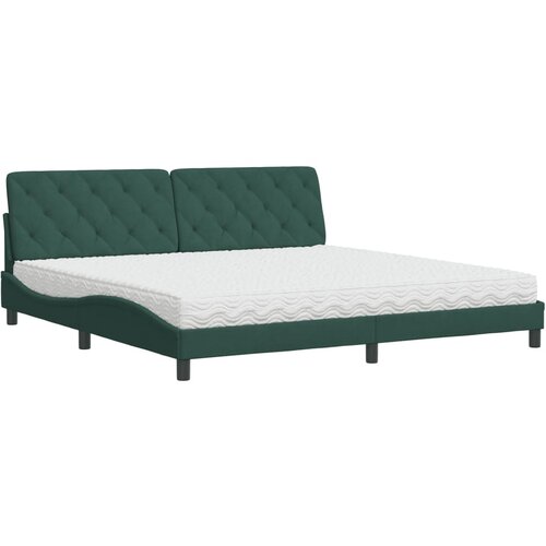 vidaXL Postelja z vzmetnico temno zelena 200x200 cm žamet, (21216023) Cene