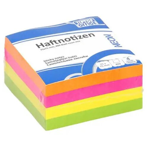 Spirit Spirit: 400-listni blok Neon Mix samolepilnih listkov, 75x75mm Cene