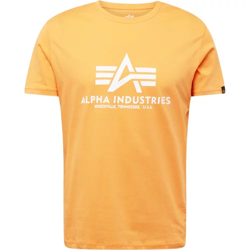 Alpha Industries Majica svetlo oranžna / bela