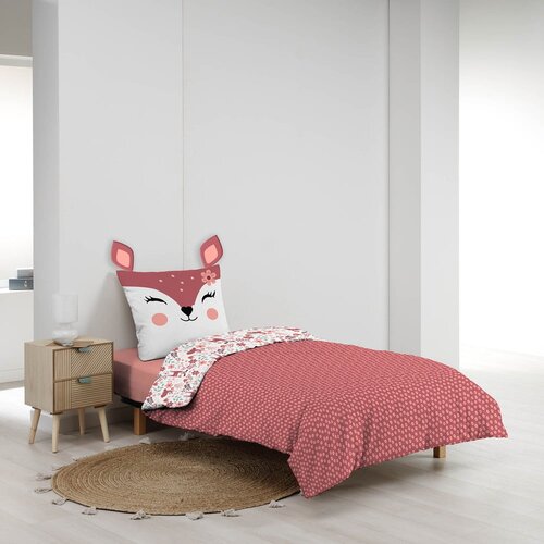 Douceur d int&amp;eacute;rieur Bijela/ružičasta pamučna dječja posteljina za krevet za jednu osobu 140x200 cm Bichette &amp;ndash; Slike