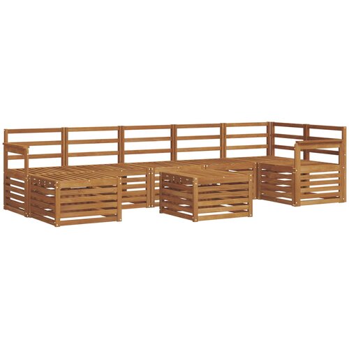  Set vanjskih sofa 8 kom. Prirodna Smeđa 59 x 59 x 37 cm Slike