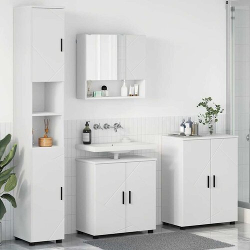 vidaXL Set namještaja za kupaonicu Zidne 4 pcs Bijelo 61 x 35 x 64 cm Cijene