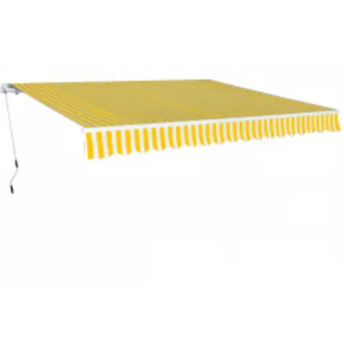  Ročno zložljiva tenda 600 cm rumeno/bela